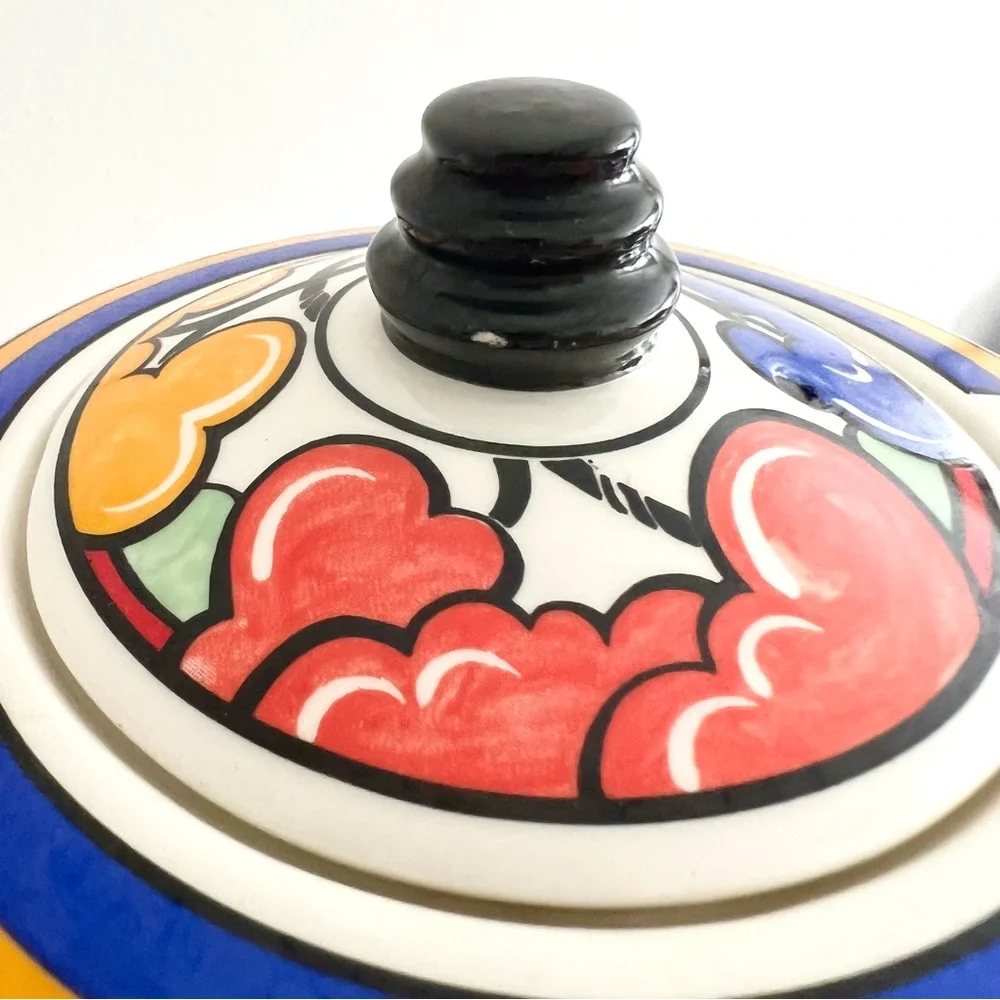 Unique Clarice Cliff inspired Sadler Art Deco teapot 1980’s made in Engl…